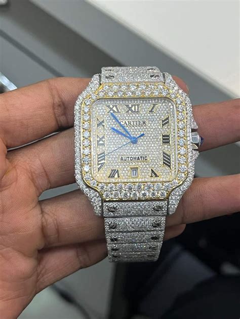 moissanite cartier watch for men